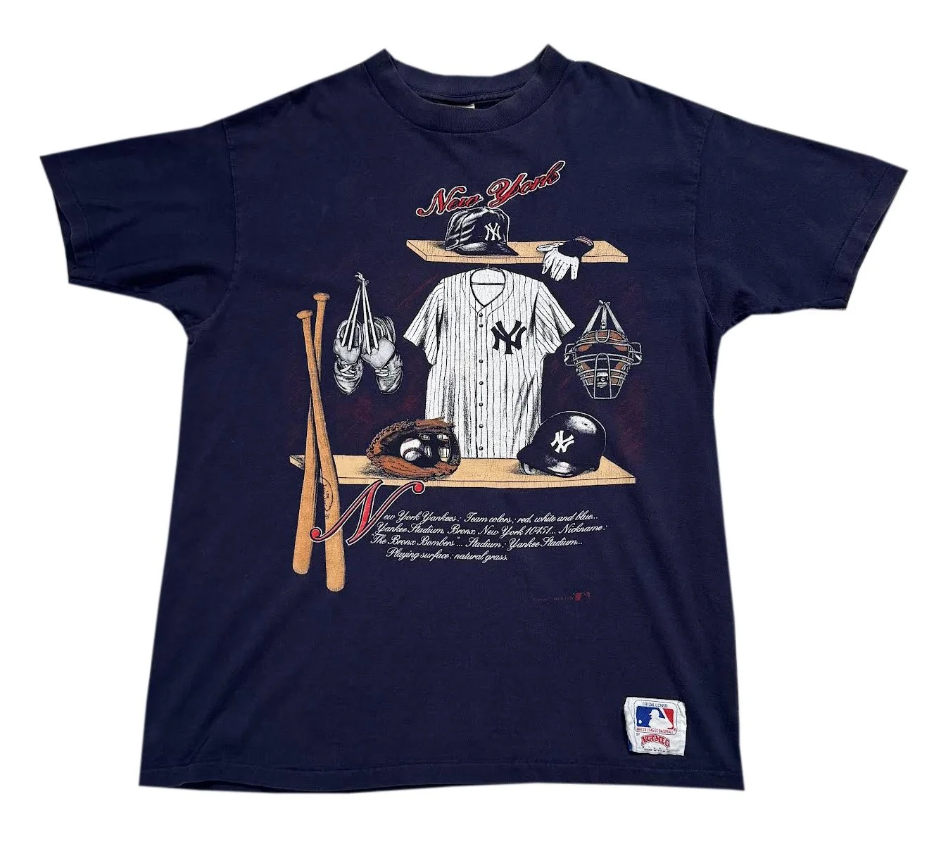 Vintage Nutmeg Mills New York Yankees Navy Locker Room T Shirt